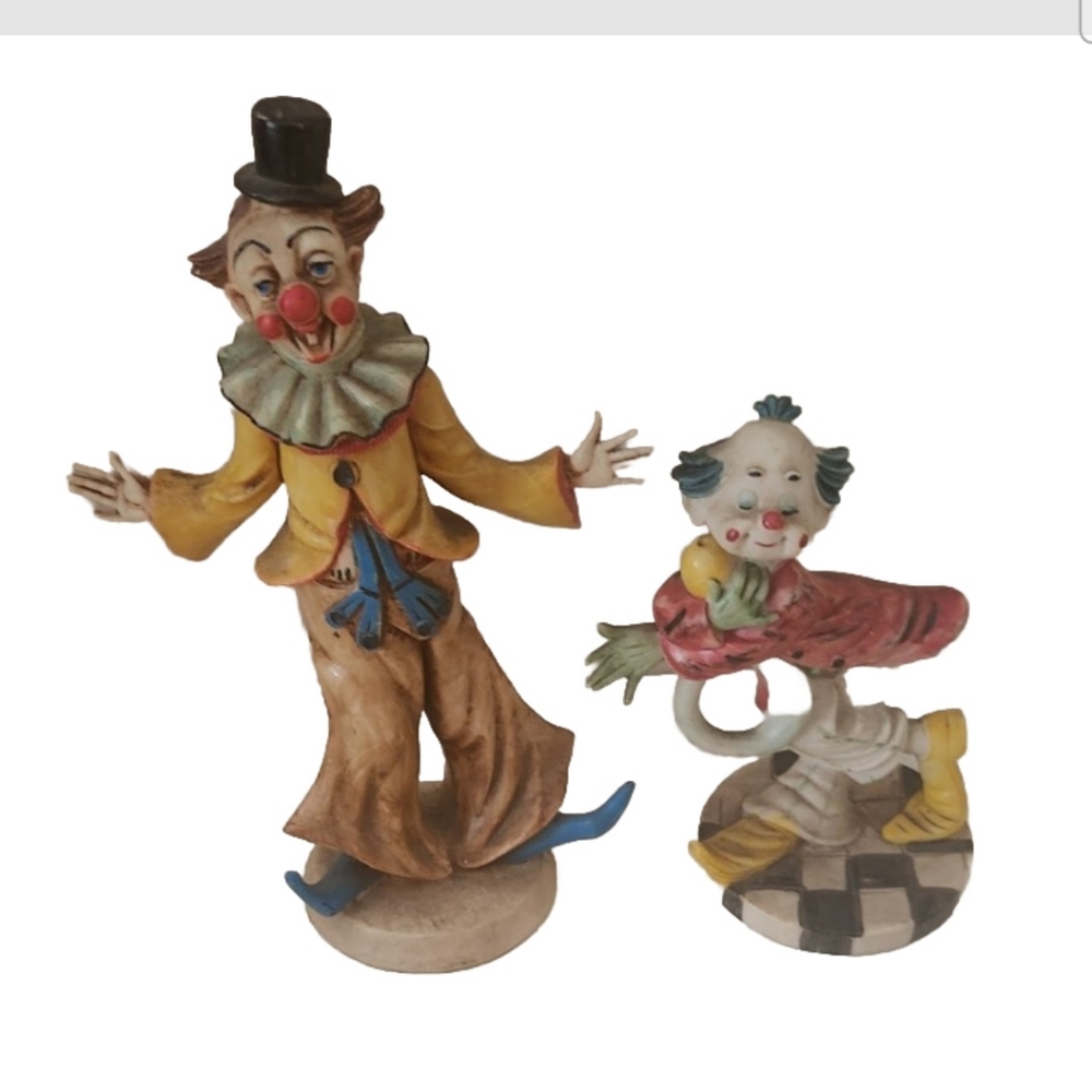 Vintage Fontanini Depose Italy Clown Figurines